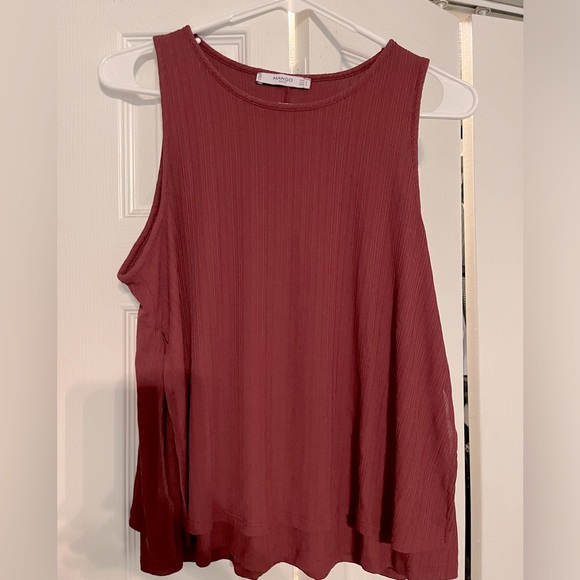 Mango | Tops | Red Ribbed Tank | Poshmark